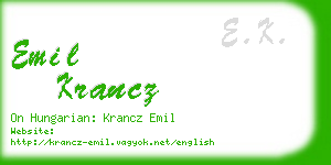 emil krancz business card
